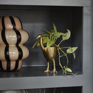 Metal Accent Ostrich Planter Pot